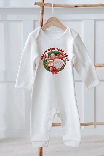Lilabio 100% Organic Cotton Long Sleeve Christmas Themed Baby Romper