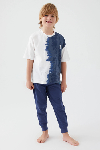 U.S. Polo Assn. Set de pijamale cu mânecă scurtă Intense Creams Cream Boy