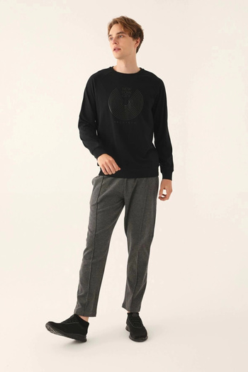Arnetta Black Men's Long Sleeve Pajama Set