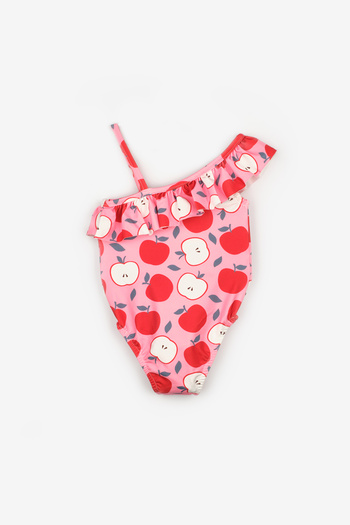 Le Mabelle Pink Apple Pattern Girl's Swimsuit