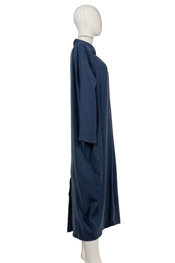 Invee Men's Collar Zipper Detailed Modal Cap Indigo