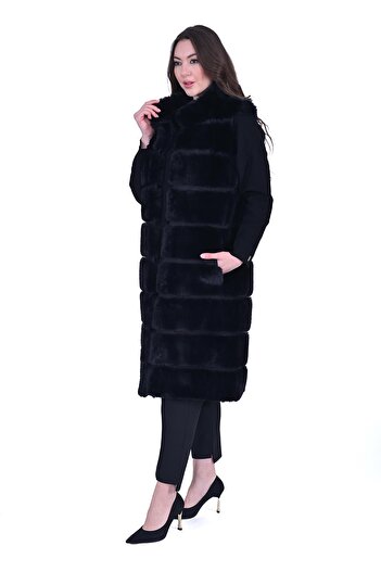 Invee Fur Vest Black