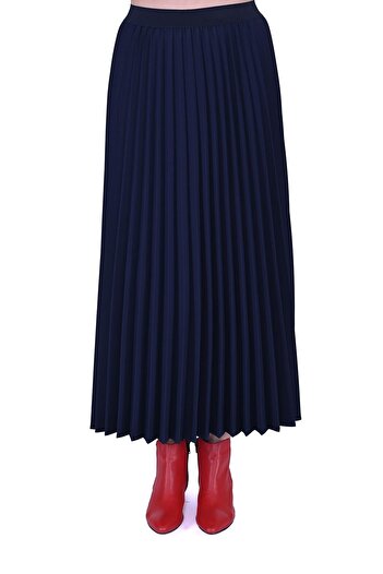 Invee Pleated Skirt Dark Blue