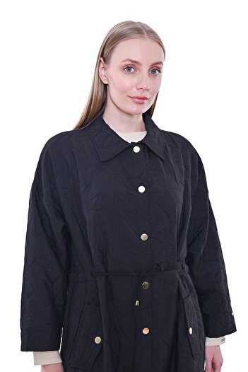 Invee Leaf Belled Drawstring Cap Black