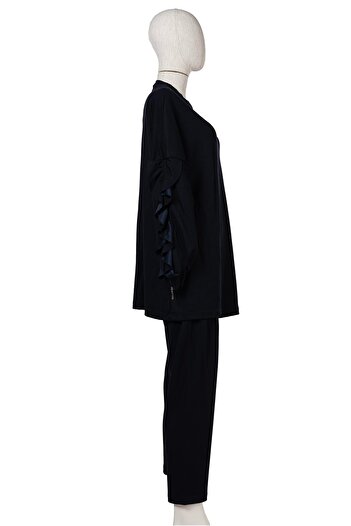 Invee Ruffle Suit Dark Blue