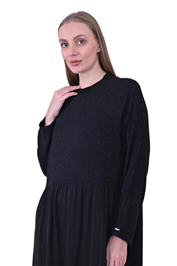 Invee Snake Pattern Lyocel Dress Black