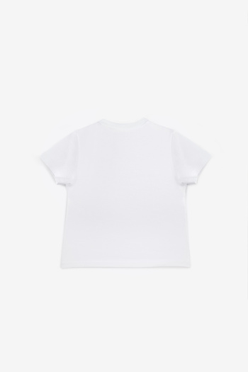 Le Mabelle White Combed Cotton Basic Kids T-Shirt