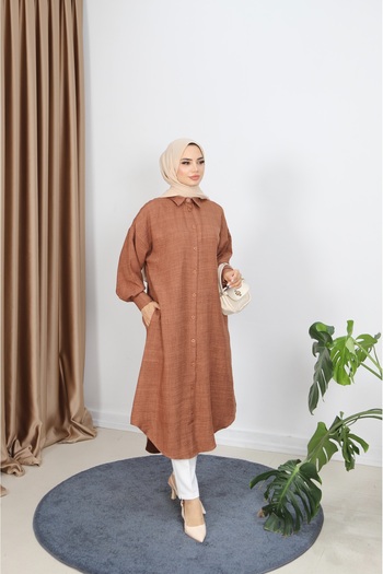 NİSUM MODA Buttoned Long Tunic