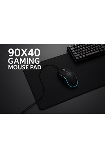 NT Handmade Game Player Durable Precision Ergonomic Black Anti-Slip Mouse Pad - Edge Stitched Xxl - 400x900x3mm