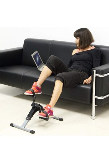BUNCA Floor exercise bike, fitness bike with pedal and LCD screen, foldable hand and foot exercise wheel