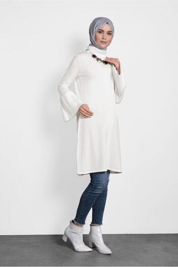 Alvina Turtleneck Knitwear Tunic - Wide Sleeve 40002