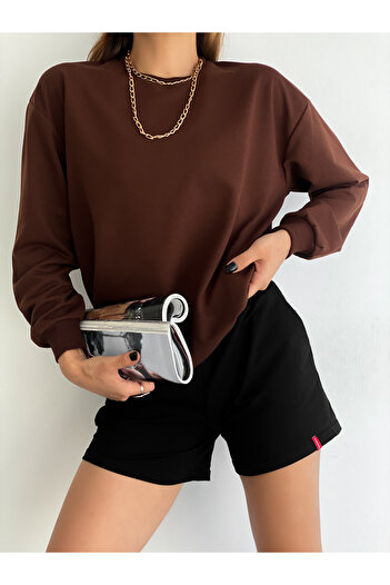 Fav Style Дамски суичър с кръгло деколте с две нишки