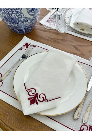 busrasdesign Lux Grup Jasmine Serviette Set of 2 Burgundy