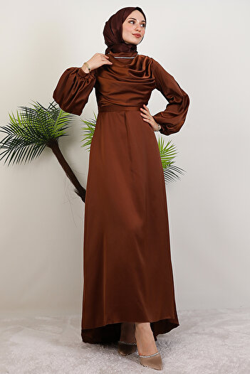 Giza Giyim Tailed Degaje Dress Brown