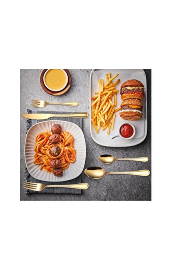 Trendy's 24-piece cutlery set, stainless steel, for 6 people, TRENDY'S, gold