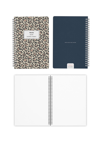 Notisyon Unlined Notepad, Notebook, School Notebook, Leopard Notebook, Leopard Cover, Spiral, A5, 120 Pages