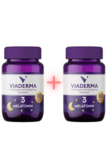 Viaderma Melatonin 3 Mg 60 Tablets Sleep Support Regulator Deep Sleep 2 Pack