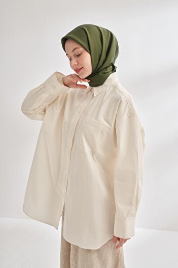 ARMANDA Solid Color Tivil Silk Scarf 4400-Khaki