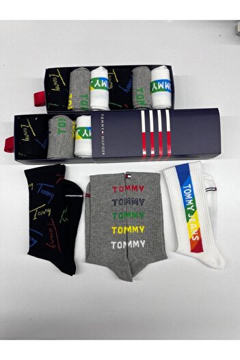 Tommy Hilfiger Set of Long Unisex 6-Pack Multicolor Socks, One Size