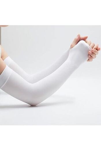 eZmart Set 2 Compression Sleeves for Sports Unisex with UV Protection eZmart, Universal Size, White