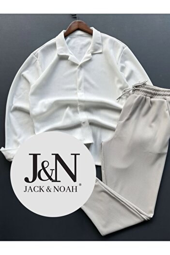 ALİ.COM 2025 New Season Ottoman Rubberized Lycra Stretchy Fabric Shirt Pants Set