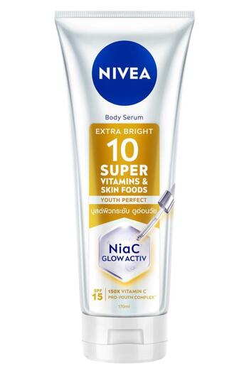 NIVEA Super10 Serum Etkili Vücut Losyonu SPF15 170 ml,Aydınlatıcı,Sıkılaştırıcı,Nemlendirici,C Vitamini