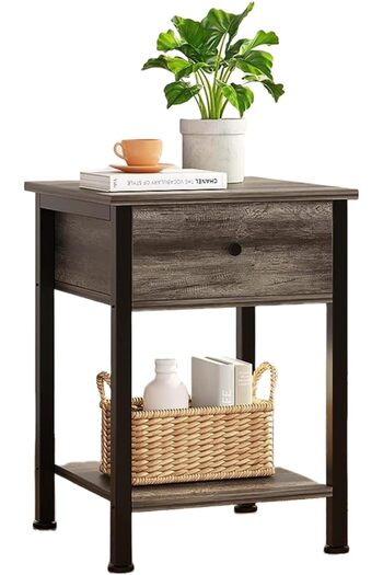 SKY TOUCH SKY-TOUCH Nightstand Table with Drawer, Bedside Table Wood Night Stand Modern End Table Side Table f