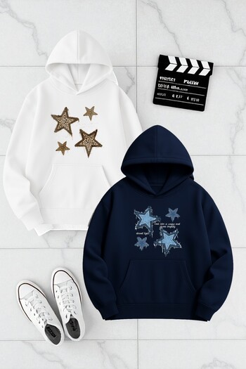 uyguntarz Unisex Design Printed Hooded Sweatshirt 2-Piece Opportunity Pack