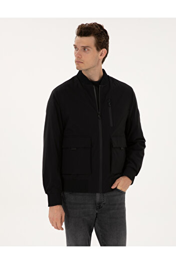Pierre Cardin Siyah Regular Fit Bomber Ceket 50313951-VR046
