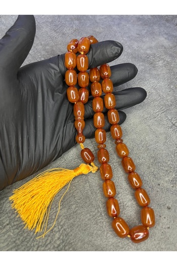 Mos Tespih Large Size High End Rope Tasseled Crimping Amber Prayer Beads