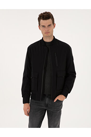 Pierre Cardin Siyah Regular Fit Bomber Ceket 50313951-VR046