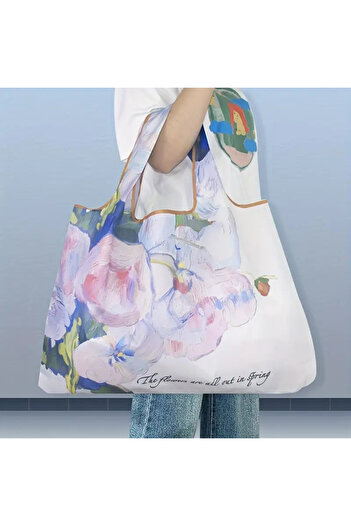 TATA CRAFT Large Foldable Cloth Shopping Bag Polyester Washable Bag