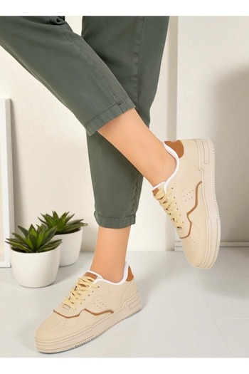 infinite8 Women's Cream Brown Sneaker Sports Shoes