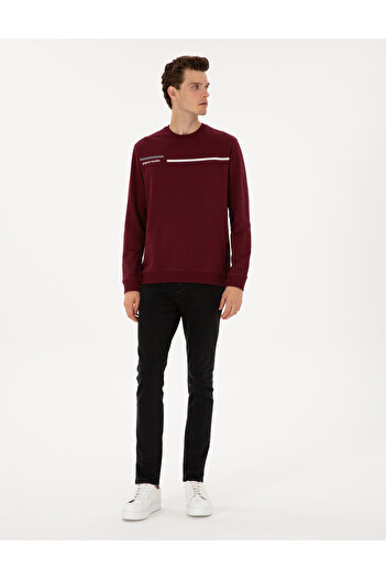 Pierre Cardin Bordo Regular Fit Bisiklet Yaka Sweatshirt 50317675-VR014