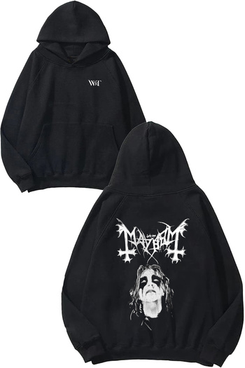 THEWERT Mayhem 2 Design Back Printed Black Hooded Sweatshirt