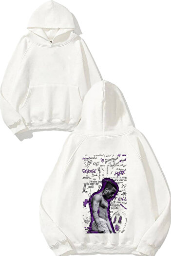THEWERT Φούτερ με λευκή κουκούλα με στάμπα Xxxtentacion 1 Design