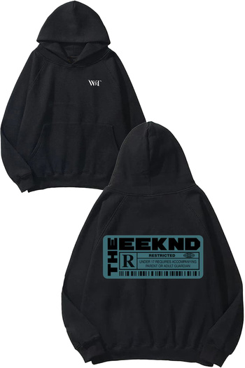 THEWERT The Weeknd after Hours 4 Design Back Printed Black Hooded Sweatshirt