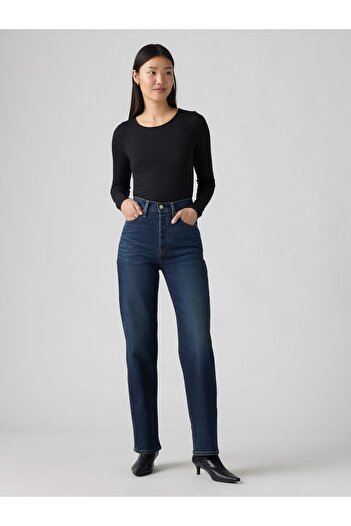 Levi's Ribbed Women's Navy Blue Jean Denim Pants 001Tg-0007
