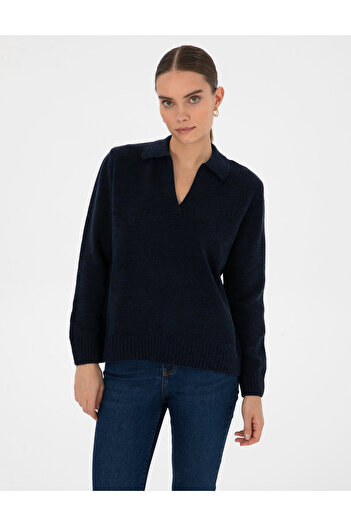 Pierre Cardin Navy Blue Comfort Fit Polo Neck Sweater 50317226-Vr033