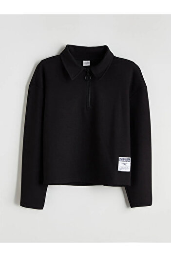 LC Waikiki Lcw Kids Black Polo Neck Girls Sweatshirt and Pants