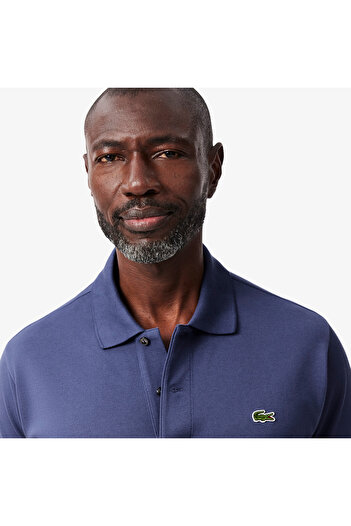 Lacoste Classic Fit Monogram Erkek Mavi Polo