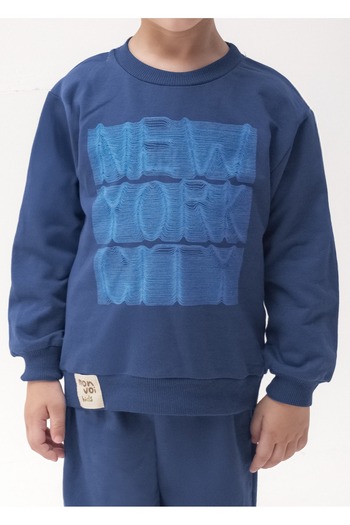 ADDA Cotton New York City Printed Cycling Collar Tracksuit 2-Piece Boy's Set