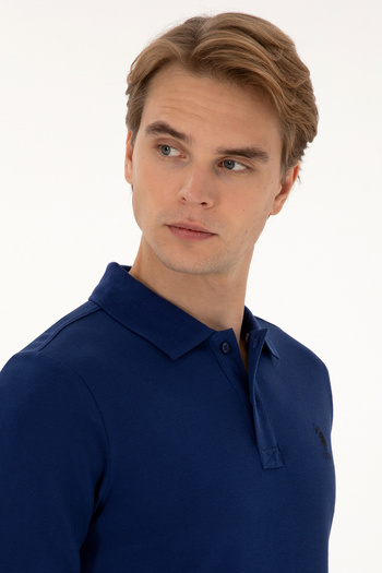 U.S. Polo Assn. Men's Regular Fit Polo Neck Indigo Basic Sweatshirt 50307757-Vr028