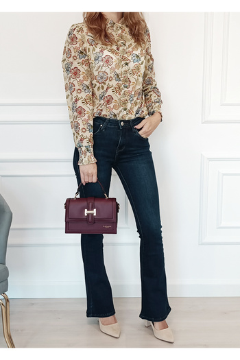 Flora&Co Paris Geantă elegantă bordo F3680 14