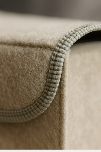 YUNUSOĞLU HOME Cream Closet Organizer, Laundry, Toy Organizer, Storage Box, Felt Basket Organizer 29X30 cm