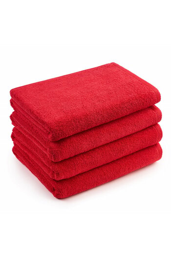 H Hotel Supplier Set of 4 Hotel Supplier towels, 70x140 cm, 100% cotton, 600 GSM, Red