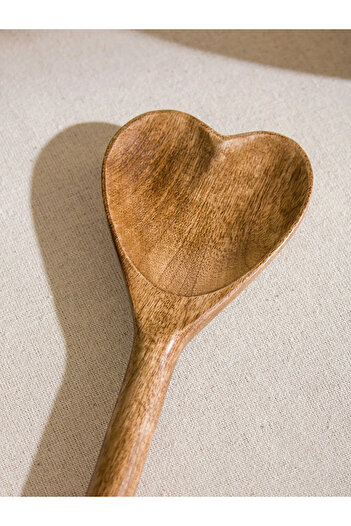 LC Waikiki Lcw Home Brown Heart Shaped Wooden Spatula 20 cm