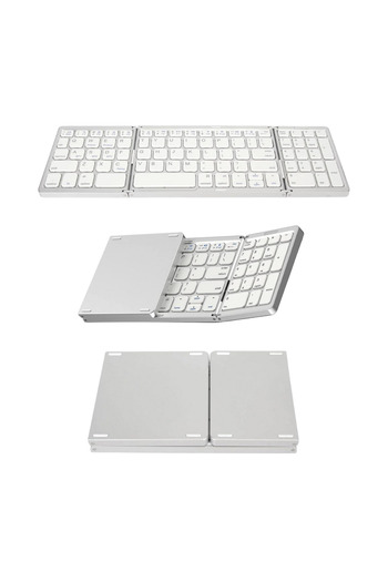 A ATAB Foldable, universal, tri-fold wireless keyboard with free wireless mouse, Bluetooth multi-device