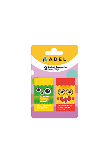 Adel Σετ με 2 γόμες Bls Cute Monsters