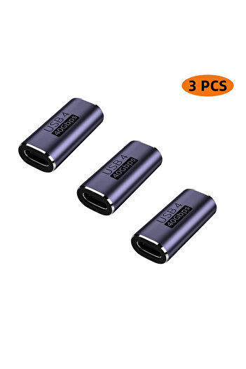 Choice 100W CM to CM 3PC USB4.0 Thunderbolt3 40Gbps Type C Female to Type C Female Coupler Adapter For Supe